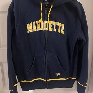 Marquette Navy Hoodie with Yellow Accents